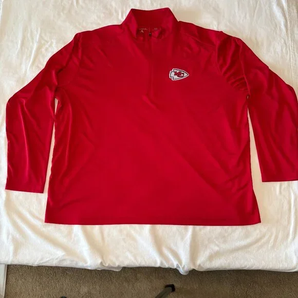 🔥 KANSAS CITY CHIEFS Antigua Quarter-Zip | Red Friday Tailgate | XXL | EUC - Picture 1 of 4